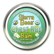 Organic Chest Rub Balm with Eucalyptus &amp; Peppermint Oil, 17g [Sierra Bees]