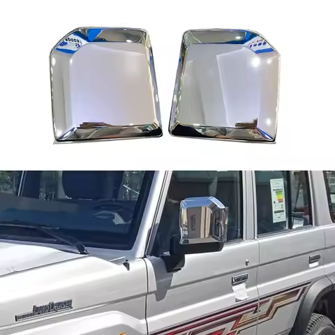 Chrome Door Rear-View Side Mirror Cover Replacement For Toyota Land Cruiser 70 76 79 Series LC76 LC7