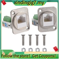 【】2PCS RJ45 Panel Mount Screw Terminal Adapter, RJ45/8P8C Female Panel Mount Connector, RJ45 Solderl