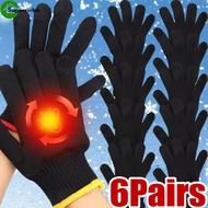 6/3Pairs Thickened Nylon Work Gloves - Breathable Comfortable Warm Gloves - Wear Resistant Dirt Resi