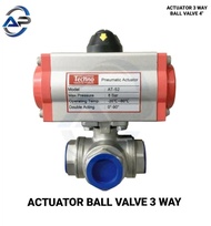 Actuator Ball Valve 3 Way Type L Port Double Acting Size 4 Inch