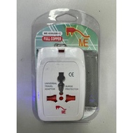 Universal Travel Adaptor Charger with USB + Type-C 5V3A 2500W Surge Protector Pengecas Pelancongan