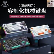 【小野】【廠家直銷】狼蛛F87機械鍵盤RGB客制化gasket結構pro熱插拔三模無線藍牙游戲