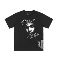 VLONE Limited New High Street Portrait Dark Smoke Large V Pure Cotton Short-sleeved T-shirt Loose Ro