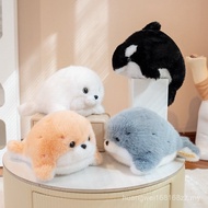 【Edisi Khas Akuarium】Set Bayi Laut - Boneka Anjing Laut & Paus Hitam, Mainan Marin & Bantal Peluk Ha