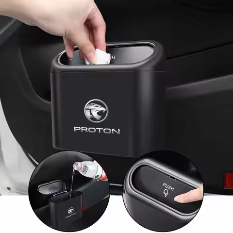 Car Trash Bin Organizer Hanging Garbage Storage Box Accessories For Proton Exora Iriz R3 Wira Saga S