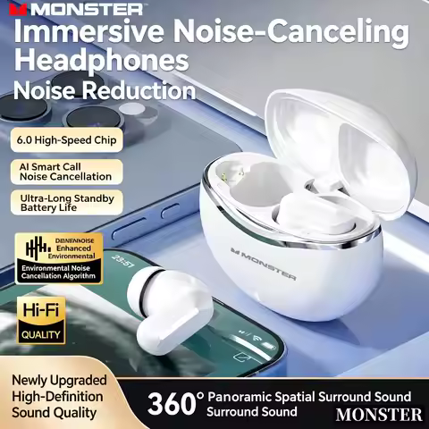 Monster AI Noise Reduction Earburd 36hours Long Endurance Headset Wireless Bluetooth Immersive Sound