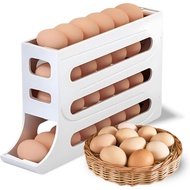Refrigerator Egg Rack 4 Tier Rolling Egg Holder Fridge Organizer for 30 Eggs