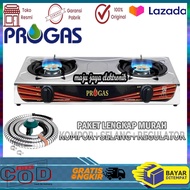 KOMPOR GAS 2 TUNGKU PROGAS 2 TUNGKU KOMPOR GAS MURAH/Kepala Tungku Dari Kuningan  Mudah Dibersihkan