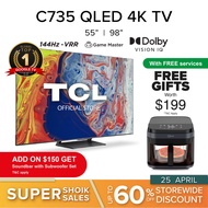 TCL C735 QLED 4K Google TV 98 inch | iMAX Enhanced | 144 Hz VRR | HDMI 2.1 | Dolby Atmos | Gaming TV |  Android TV