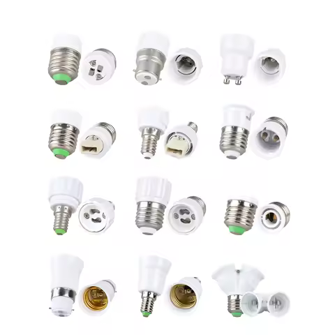 1-6PCS E27 E14 B22 Male To E12 E17 GU10 G9 MR16 GU10 Female Lamp Base Lamp Holder Converter Socket A