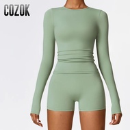 Long Sleeve Yoga Shirts Women Gym Clothes Workout Top Sports Tight Yoga Tops Fitness Pilates Running