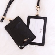 Coach Lanyard ID Card Signature Black || Coach
