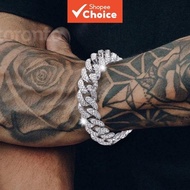 Full Diamond Cuban Hand Chain Vintage Hip Hop Jewelry for Men Women