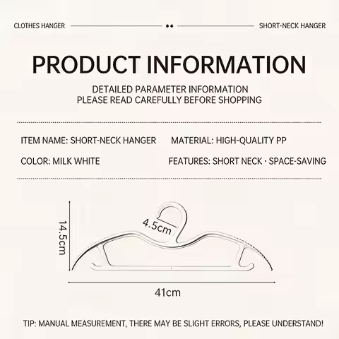 γHMγ10PCS Wide Shoulder Hangers, Short Neck Non-Slip Mark-Free, Space Saving Closet Organizer For Ho
