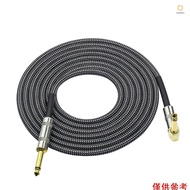 Ado)6 Meters/ 20 Feet Musical Instrument Audio Guitar Cable Cord 1/4 Inch Straight to Right-angle Go
