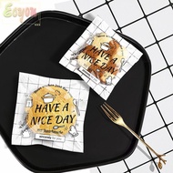 ECYOU 100Pcs Candy Gift Bags, Party Decor Transparent OPP Self Adhesive Pouch,  Plastic Have A Nice 