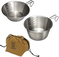 DOD SC2-762-SL Stainless Steel Rabbit Shell Kyodai Sierra Cup Deep Sierra Cup Carrying Bag Set of 3 