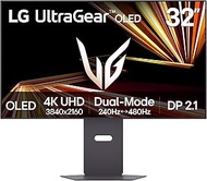 LG 32GX870A-B 32" Ultragear 4K UHD (3840 x 2160) OLED Gaming Monitor, Dual Mode, 240Hz, 0.03ms, NVID