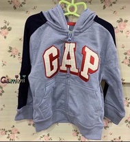 全新【 GAP 】男幼童 Logo 長袖連帽衫外套 無刷毛薄外套（171476）2T/2y/2歲