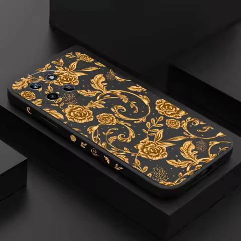 Golden Pattern Phone Case For OPPO Realme 14 13 12 11 10 9 9i 8 8i 7 Pro Plus C35 C21Y C25Y C25 4G 5