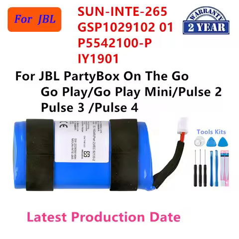 Original SUN-INTE-265 For JBL PartyBox On The Go Pulse 3 Pulse 2 Pulse 4 Go Play Mini Bluetooth Spea