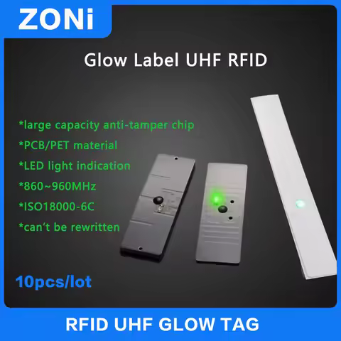 10PCS UHF RFID Glow Tag Anti-tampering 860-960MHz ISO18000-6C GEN2 PCB Anti-metal Label Positioning 