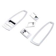(HPKF) 5Pcs ABS Matt Silver Chrome Door and Window Control Switch Panel Cover for 3 GT X1 X2 1 3 4 S