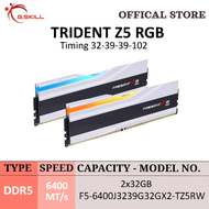 G.SKILL DDR5 TRIDENT Z5 RGB RAM 6400MT/s Dual Channel Kit Intel | 2x32GB 1.40V 32-39-39-102 | 6400J3239G32GX2-TZ5RW (White) [MM 4099]