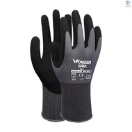OPYB 1-Pair Nitrile Impregnated Work Gloves Safety Gloves for Gardening Maintenance Warehouse for Men and Women (Black Gray S)