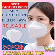 50PCS KN95 Face mask 5PLY KF94 3D KF95 Dustproof Adult Mask Reusable Protective Face Shields Pm2.5 D