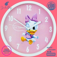 Jam Dinding Analog Anak Daisy Duck Karakter NN1717 Dekorasi Dinding BestSeller