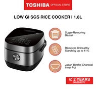 Toshiba RC-18ISPS 1.8L Low GI Rice Cooker with Black Aluminum 3mm 7-Layer Inner Pot for Enhanced Cooking Performance