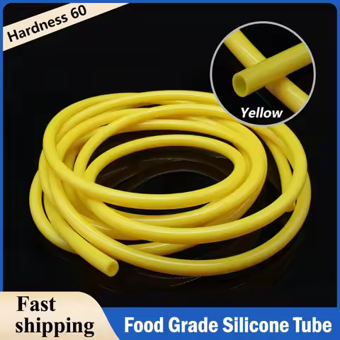 1/3/5/10M Yellow Silicone Tube ID 0.5 ~ 25mm Food Grade Tasteless High Temperature Resistant Flexibl