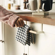 北歐簡約鐵藝多用單桿掛架免釘毛巾掛廚房櫥櫃門背式抹布架毛巾架