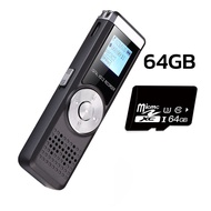 เครื่องบันทึกเสียงดิจิทัล MP3 64GB/128GB แบบพกพา สําหรับประชุม บรรยาย สัมภาษณ์