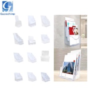 [Gazechimp] Acrylic Brochure Holder, Literature Flyer Holder, Non-Slip Groove Brochure Display Stand