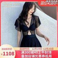 TOUCH MISS2023新款連身裙式泳衣女保守遮肚顯瘦海邊度假泳裝女