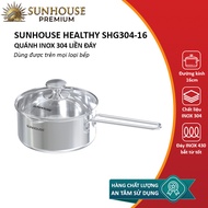 Stainless steel pot, 16cm stainless steel pot SUNHOUSE HEALTHY SHG304-16 304 stainless steel pot - U