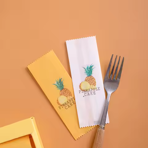 300pcs Pineapple Cake Machine Sealed Bag Cotton Paper Packaging Bags Cake Biscuit Bakery Supplies