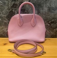 hermes bolide mini保齡球包 瑰紫色 D刻 附件肩帶