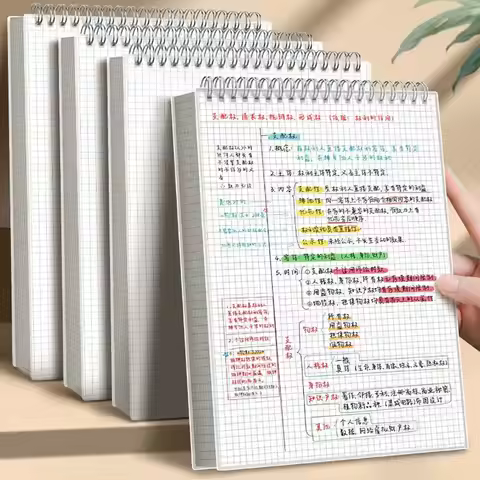 Thickened A4/A5/A6/B5 Coil Notebook Grids/Blank/Horizontal Line Flip Over Design Spiral Notepad Sket