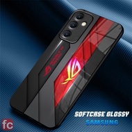 HP Glossy Softcase Samsung A15 A25 A35 A55 |FR10| Glass Effect Silicone Case, Mica Silicone Camera P