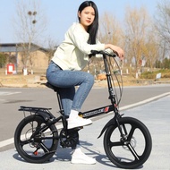 Fashion 16 20-Inch Foldable Bicycle Men and Women Adult Variable Speed Disc Brake Bicycle Lightweight Portable Adult and Children Car