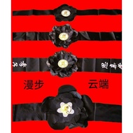 遗像花黑花相框花镜框花黑纱绸布丧葬用品白事大全批发包邮6.9 Funeral portrait flowers, black flowers, picture frames, flower frame