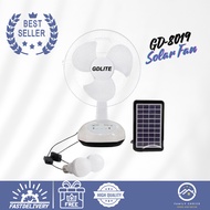 GD-8019 Solar Electric Fan with Panel Solar Panel Electric Fan Outdoor Fan with Solar Light