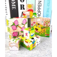 6-sided 9-piece wooden puzzle toy - multi-dimensional 3D block puzzle for children