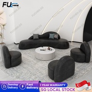 FUCHEN Sofa Simple Cashmere Curved Living Room Fabric Sofa Nordic Art Sofa Chair