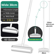 30/24/19/16cm Sticky Lint Roller Detachable Rod Floor Lint Roller Pet Hair Roller Extra Sticky Lint