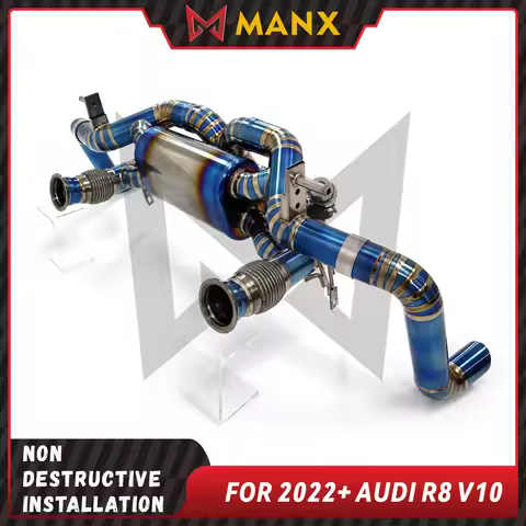 for Audi R8 V10 Catback 2022+ Ti/SS304 exhaust bluing Performance system Muffler With Valve WIthout 